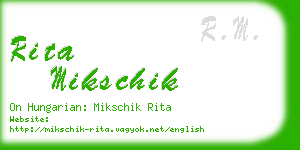 rita mikschik business card